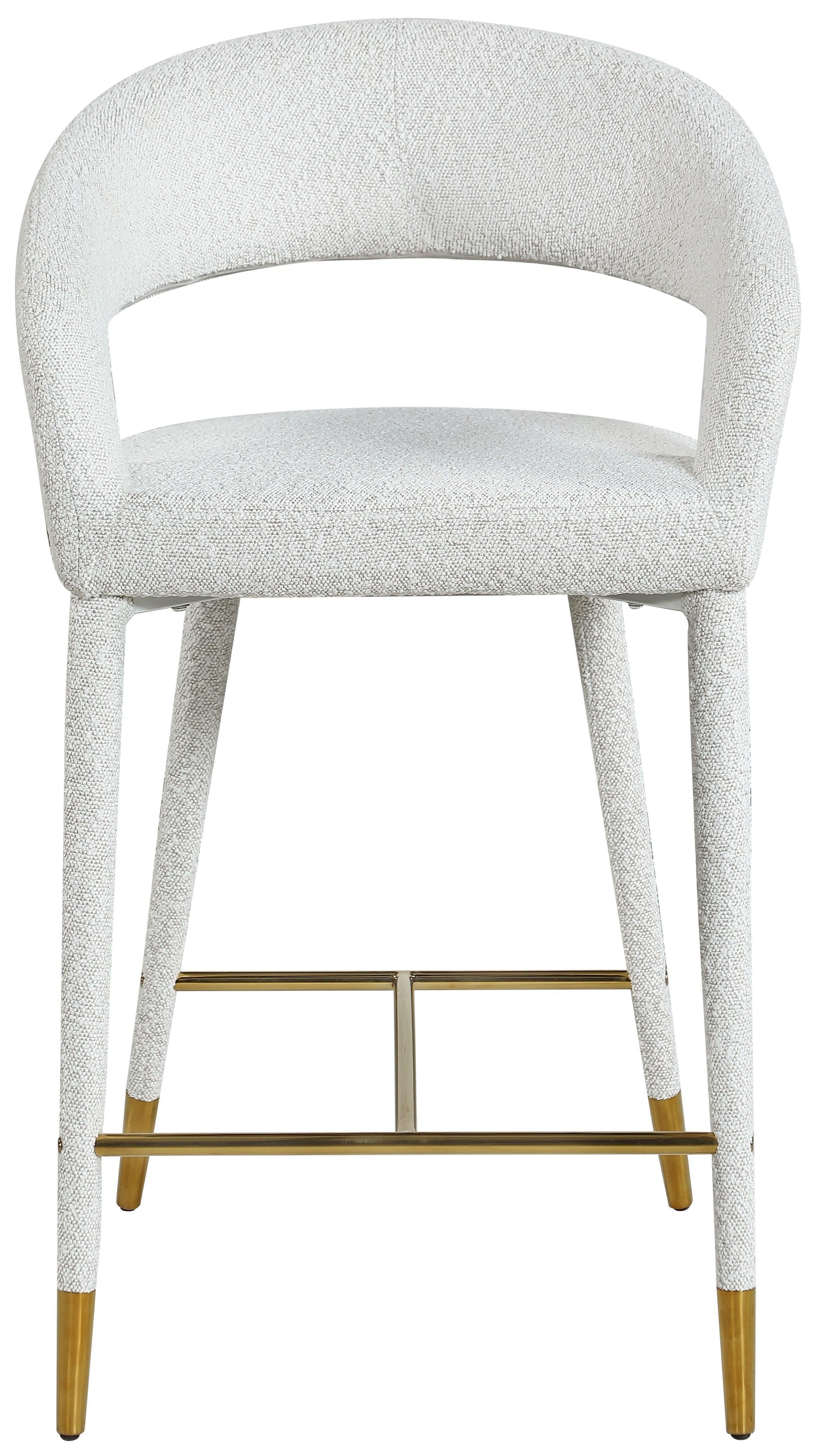 Destiny Cream Boucle Fabric Stool - Ella Furniture