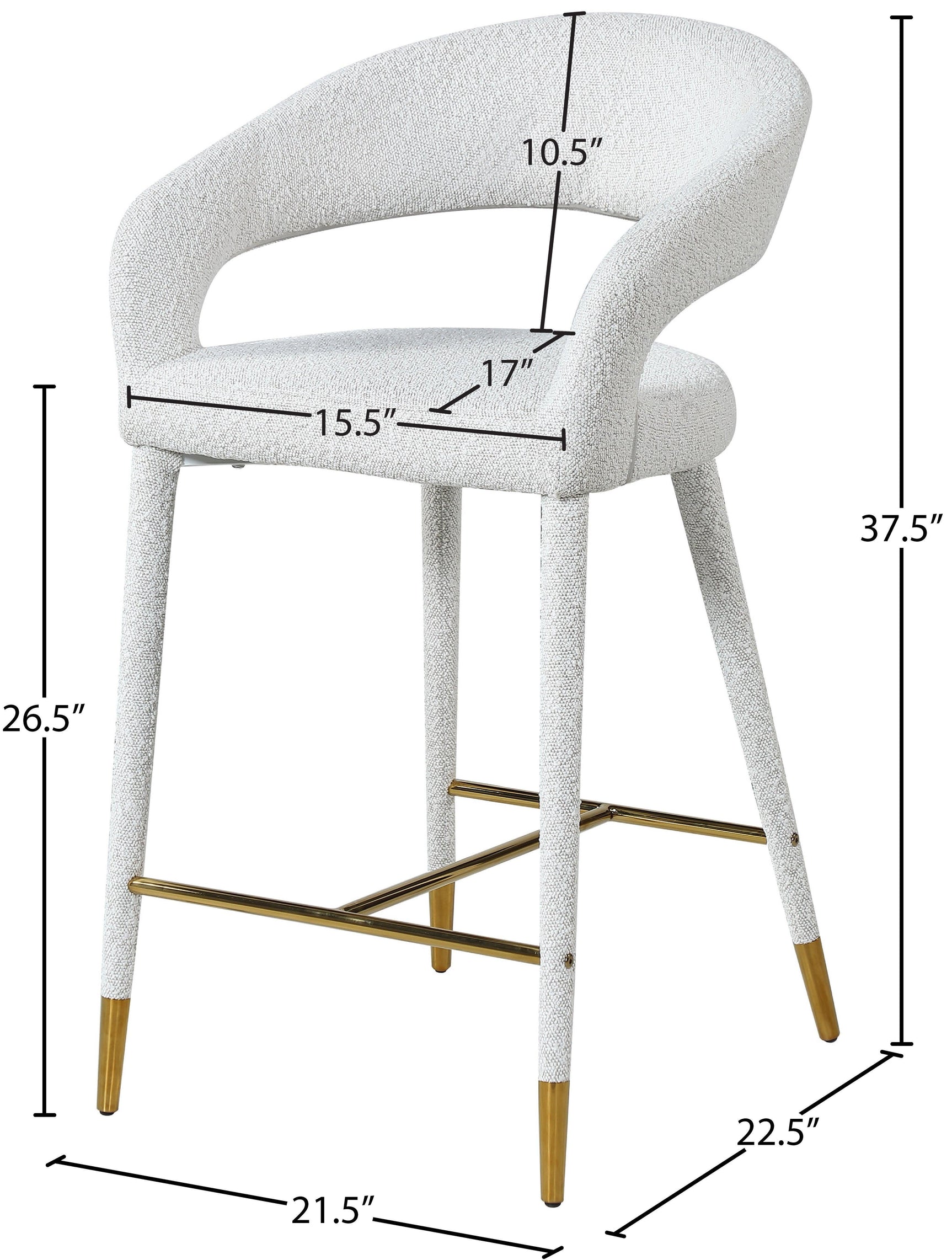 Destiny Cream Boucle Fabric Stool - Ella Furniture
