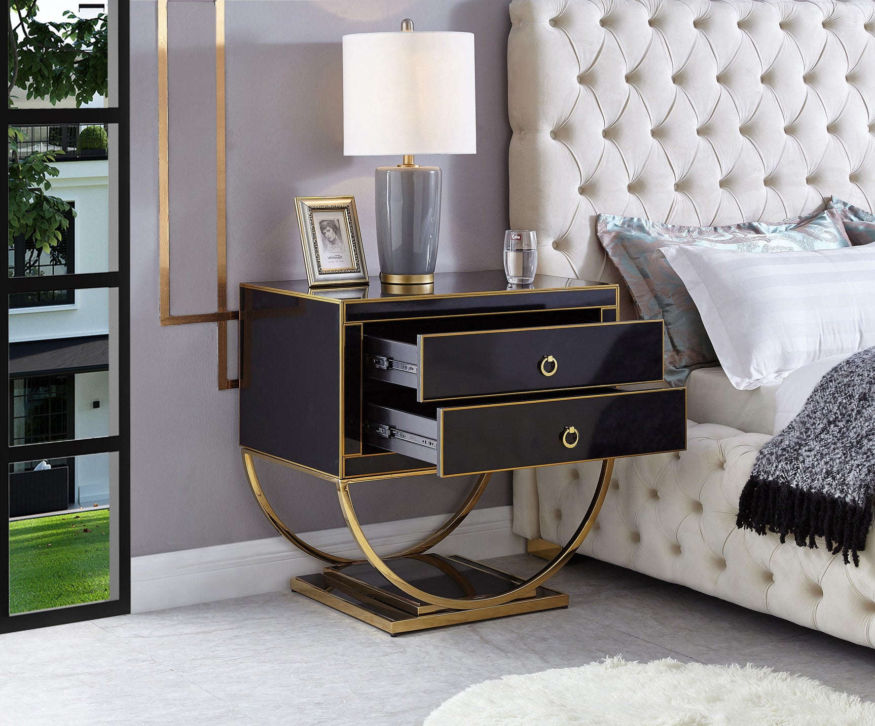 Alyssa Gold Side Table - Ella Furniture