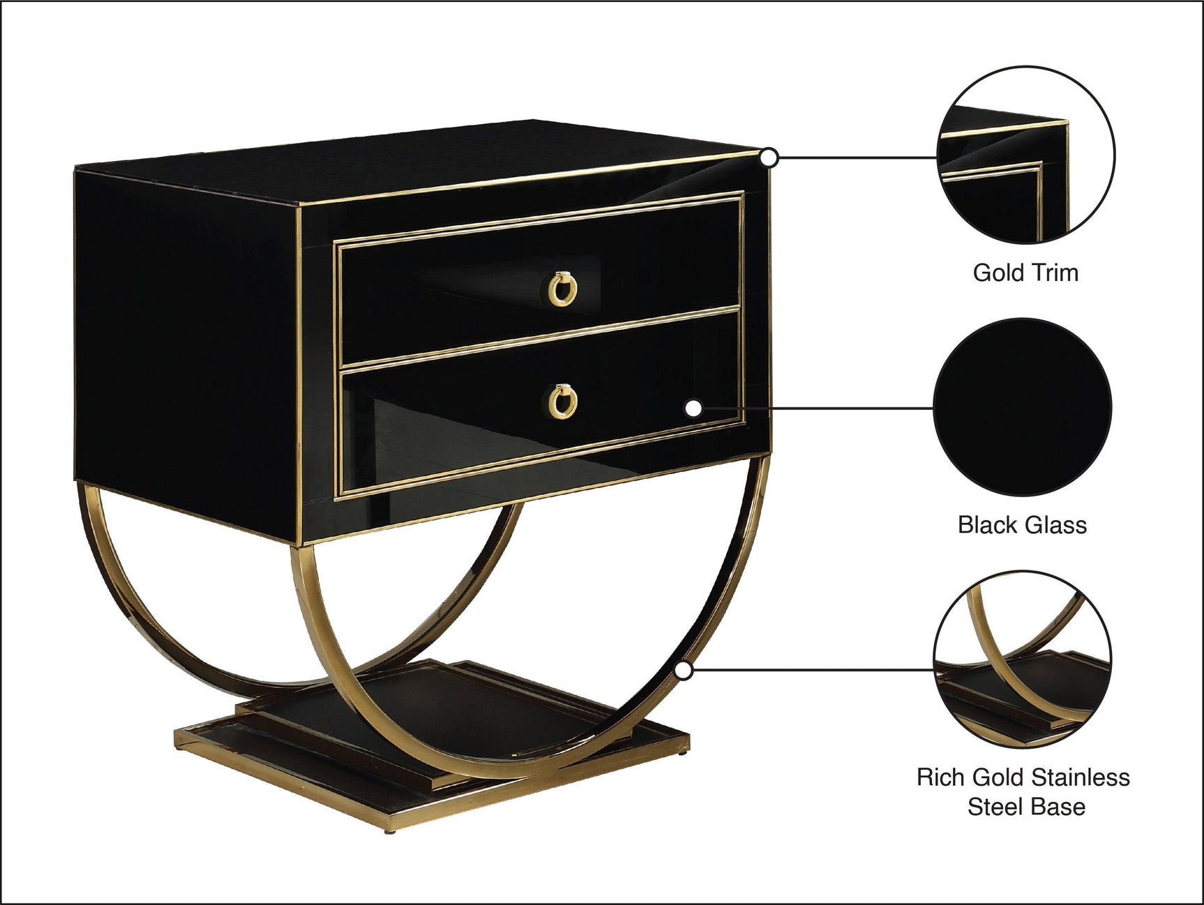 Alyssa Gold Side Table - Ella Furniture