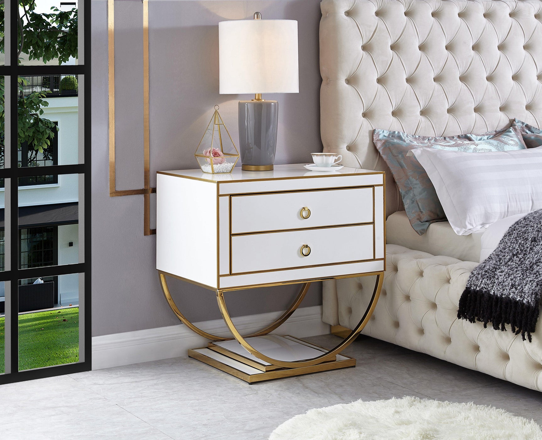 Alyssa Gold Side Table 806 - Ella Furniture