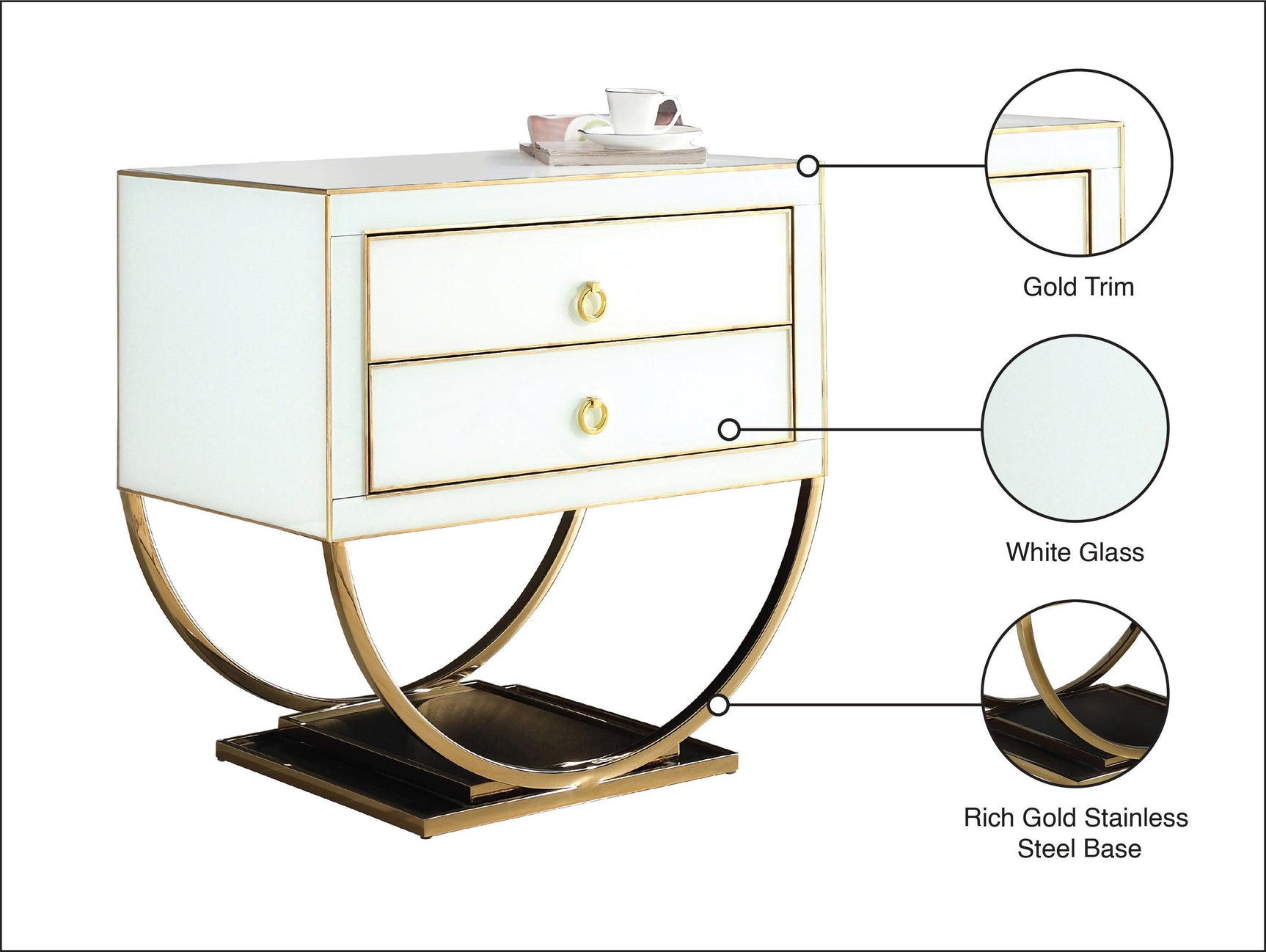 Alyssa Gold Side Table 806 - Ella Furniture