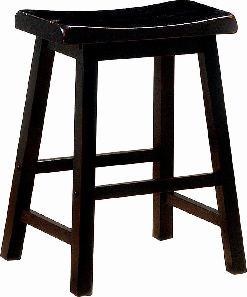 Durant Wooden Counter Height Stools Black (Set Of 2) - Ella Furniture