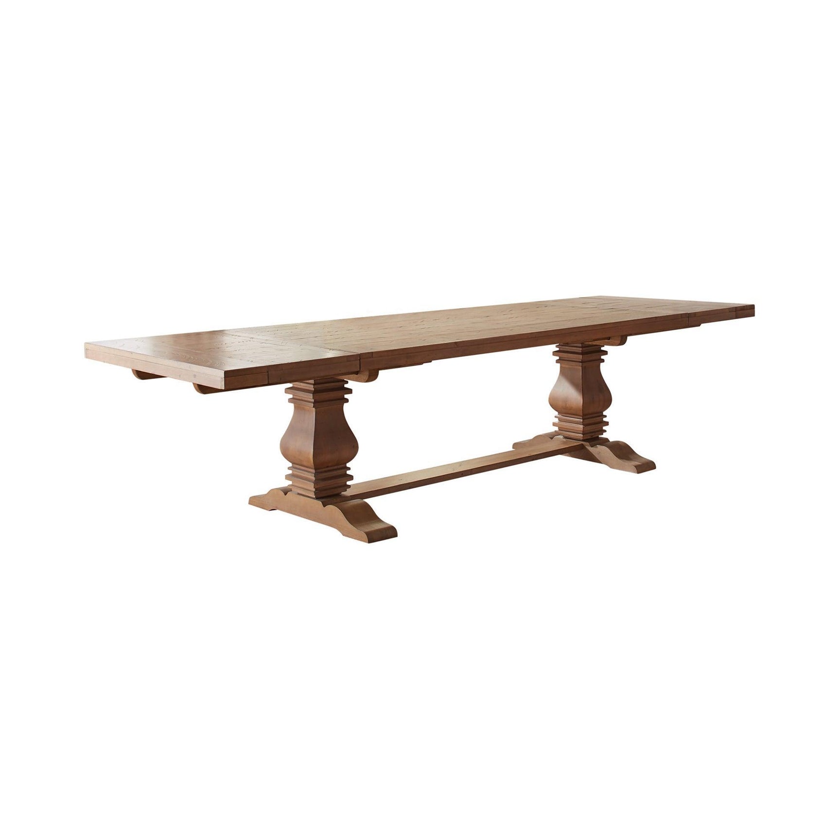 Florence Double Pedestal Dining Table Rustic Smoke - Ella Furniture