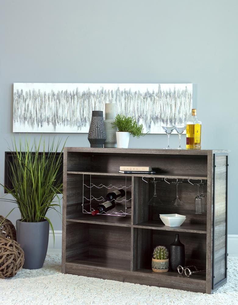 Joe 5-Shelf Bar Unit Aged Oak - Ella Furniture