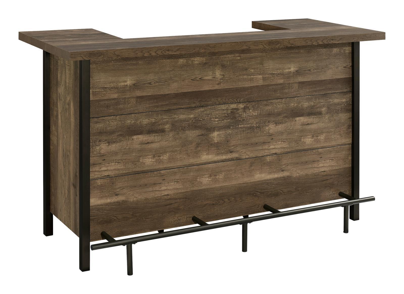 Bellemore Rectangular Storage Bar Unit Rustic Oak - Ella Furniture