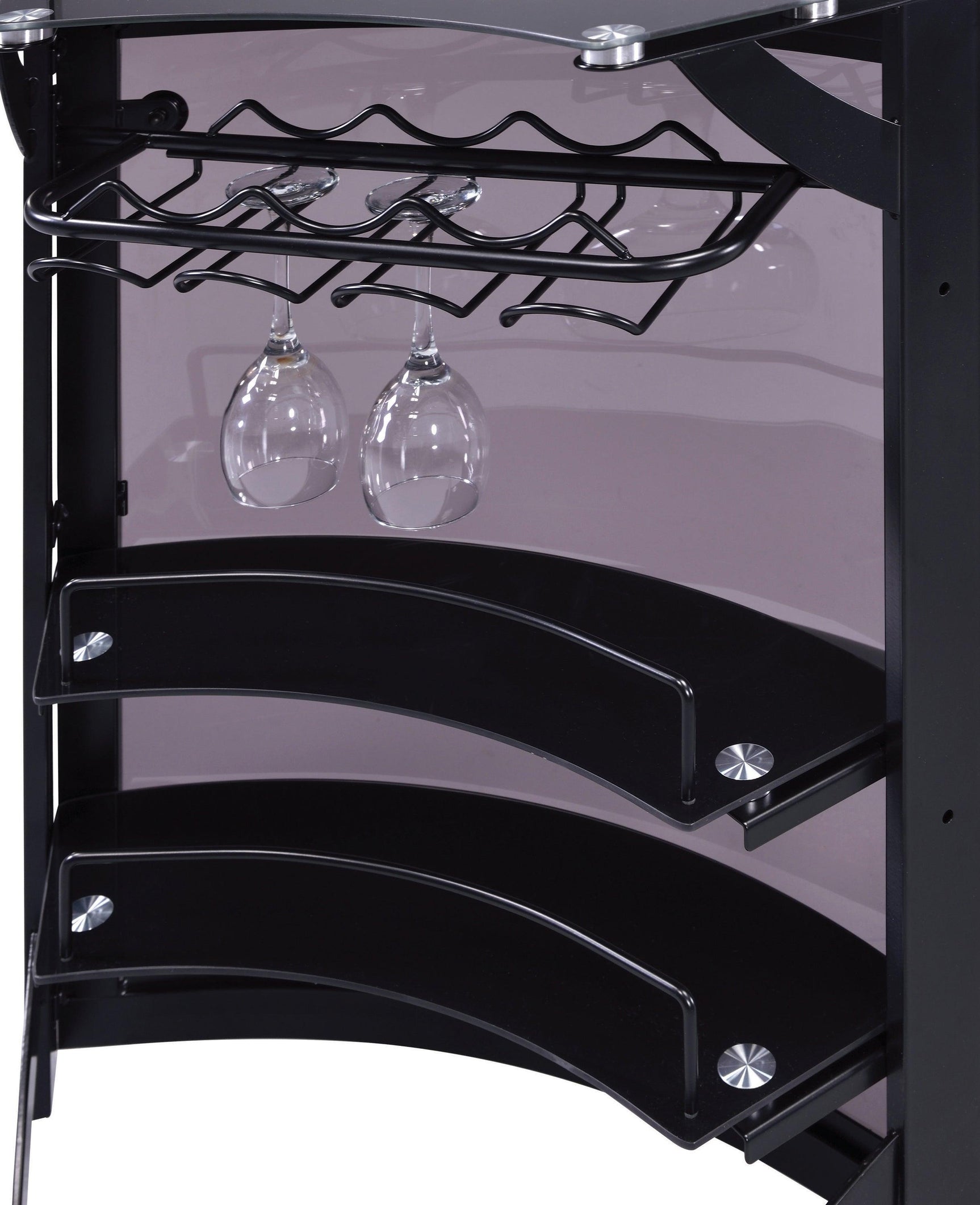 Dallas 3-Bottle Wine Rack Bar Unit Smoked And Black - Ella Furniture