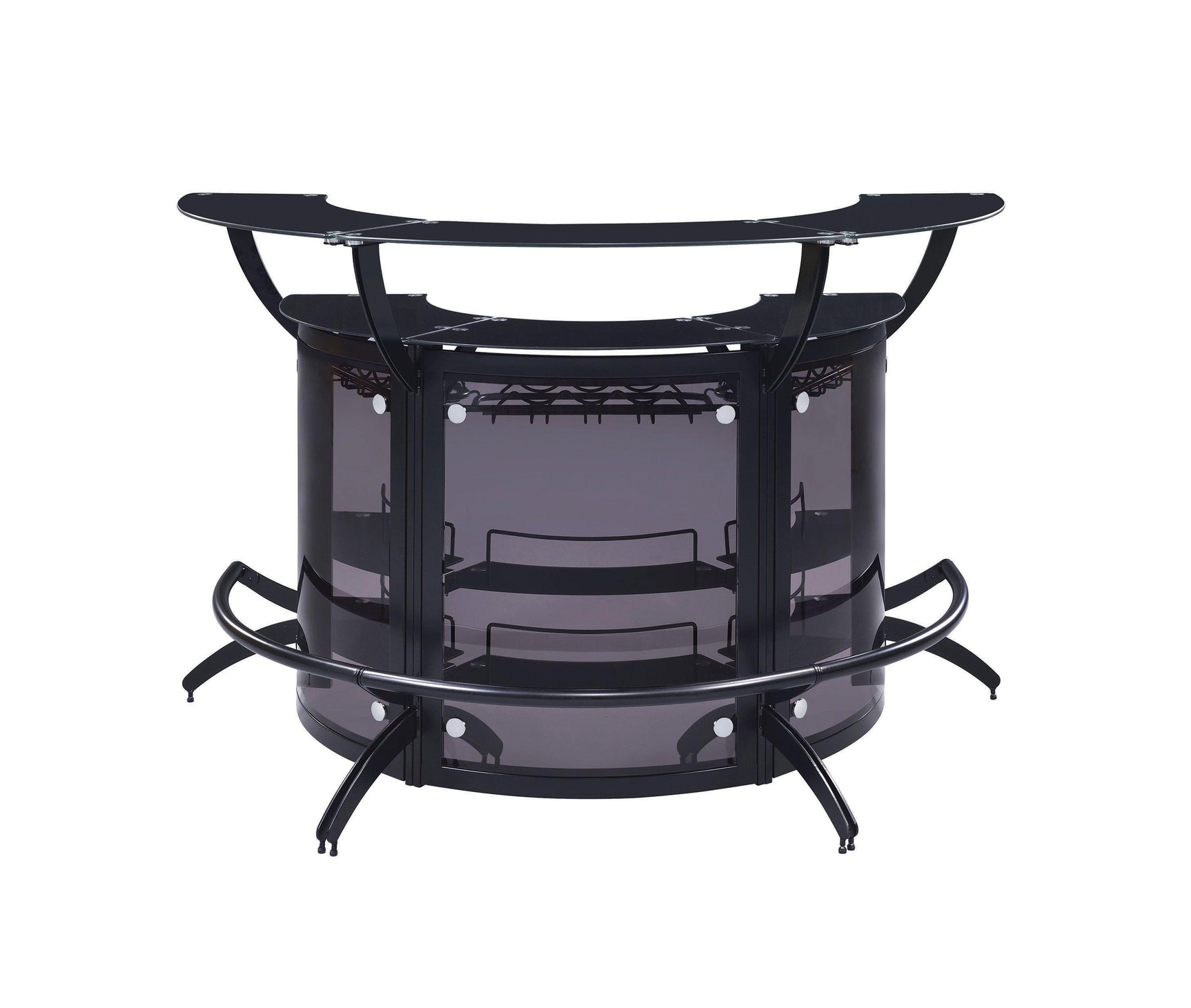 Dallas 3-Bottle Wine Rack Bar Unit Smoked And Black - Ella Furniture
