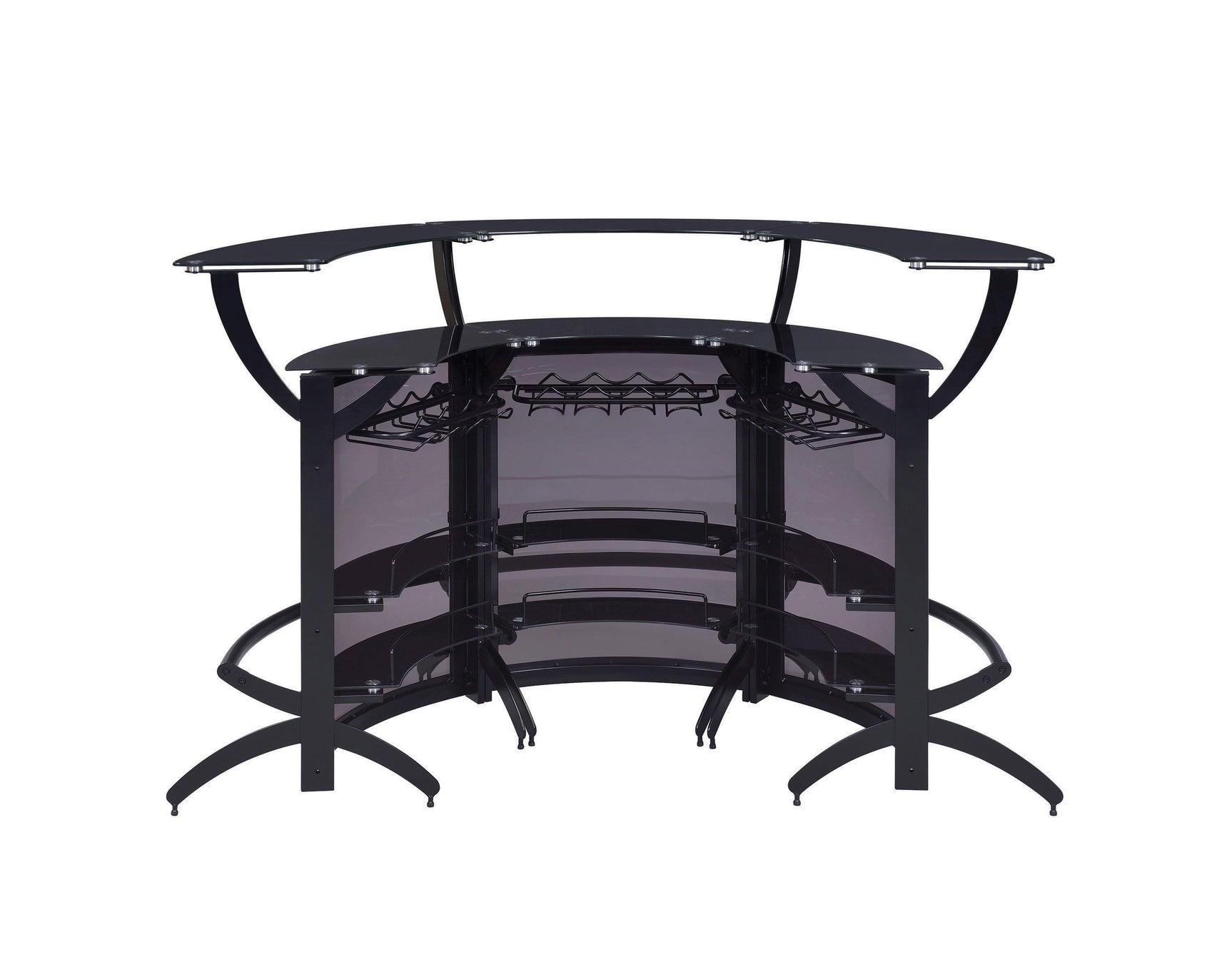 Dallas 3-Bottle Wine Rack Bar Unit Smoked And Black - Ella Furniture