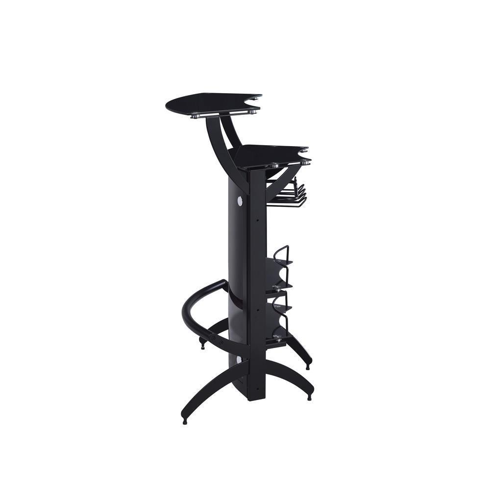 Dallas 3-Bottle Wine Rack Bar Unit Smoked And Black - Ella Furniture