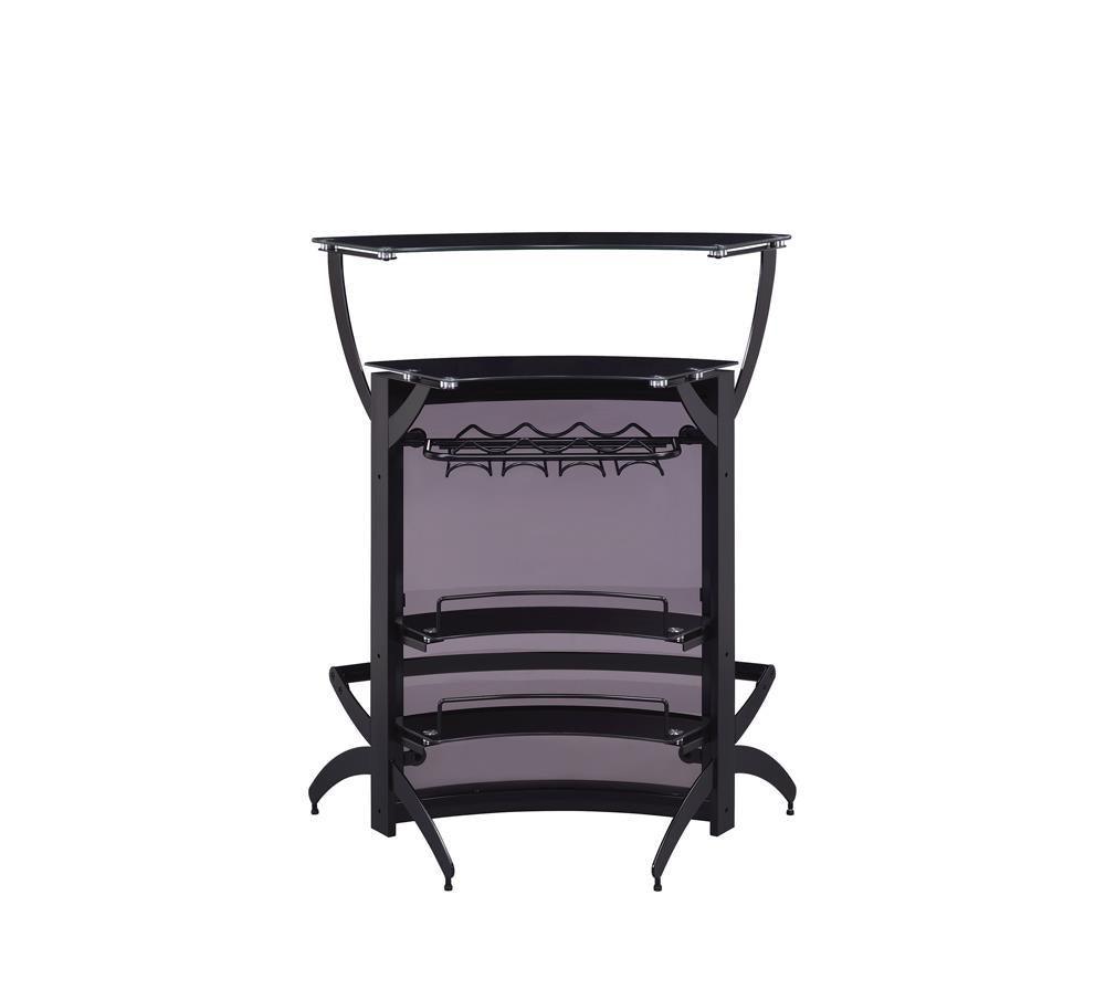Dallas 3-Bottle Wine Rack Bar Unit Smoked And Black - Ella Furniture