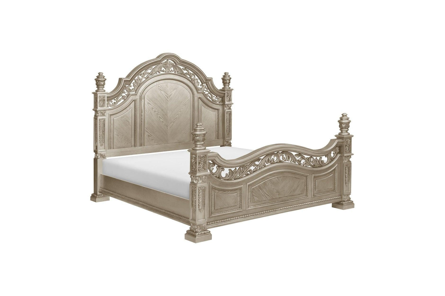 Catalonia Gold Modern Traditional Solid Wood Panel Bedroom Set - Ella Furniture