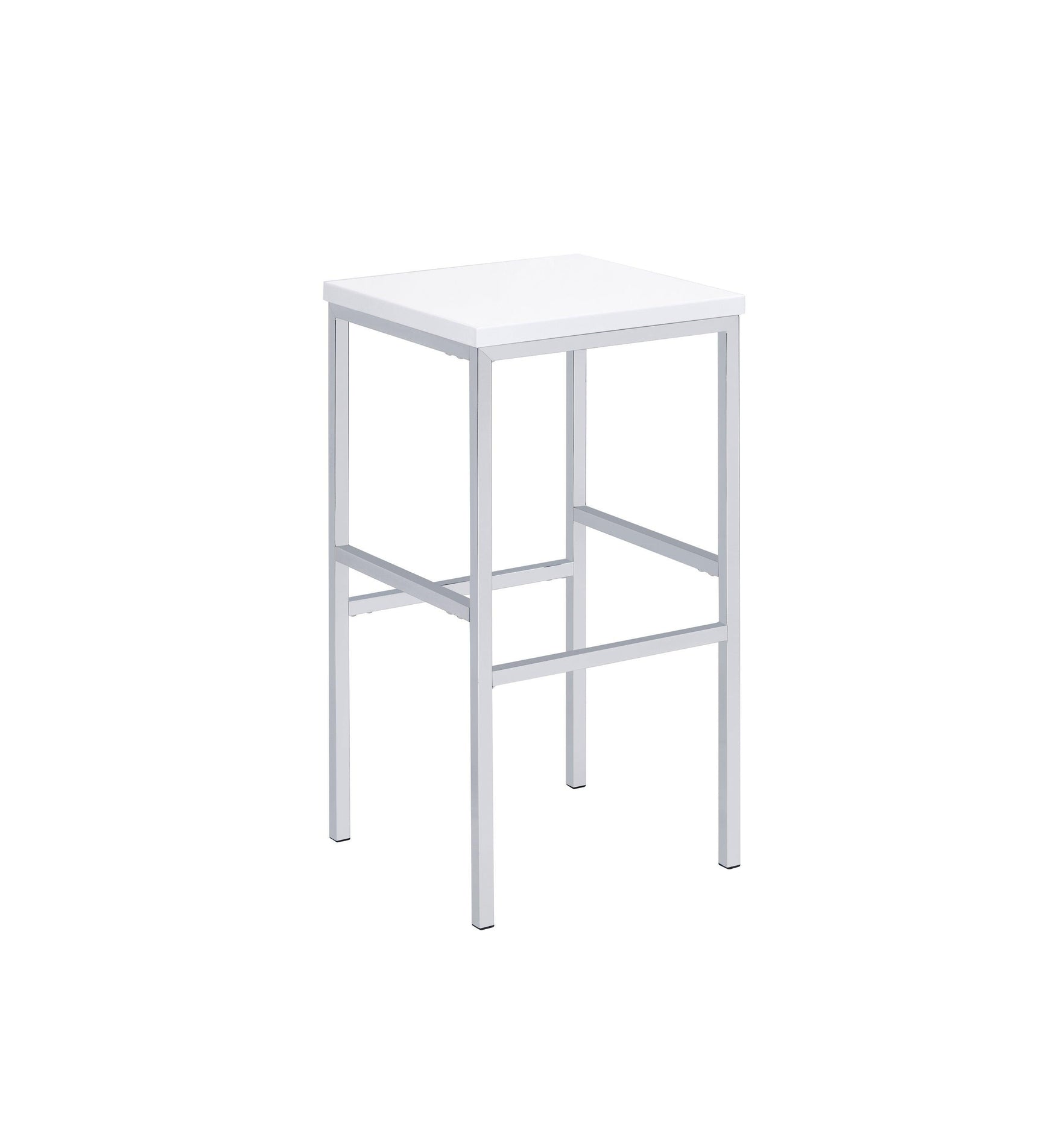 Natividad 5-Piece Bar Set White High Gloss And Chrome - Ella Furniture