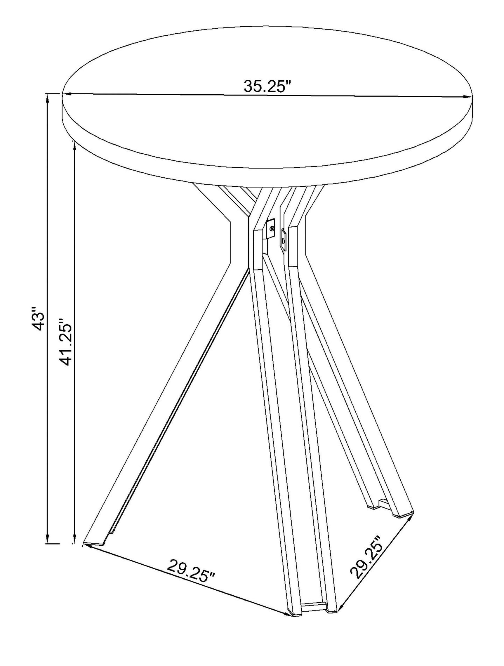 Edgerton Round Wood Top Bar Table Dark Oak And Chrome - Ella Furniture