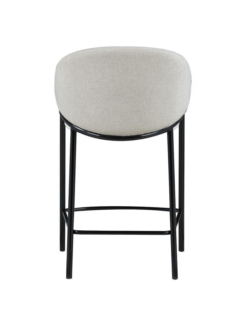 Chadwick Sloped Arm Counter Height Stools Beige And Glossy Black (Set Of 2) - Ella Furniture