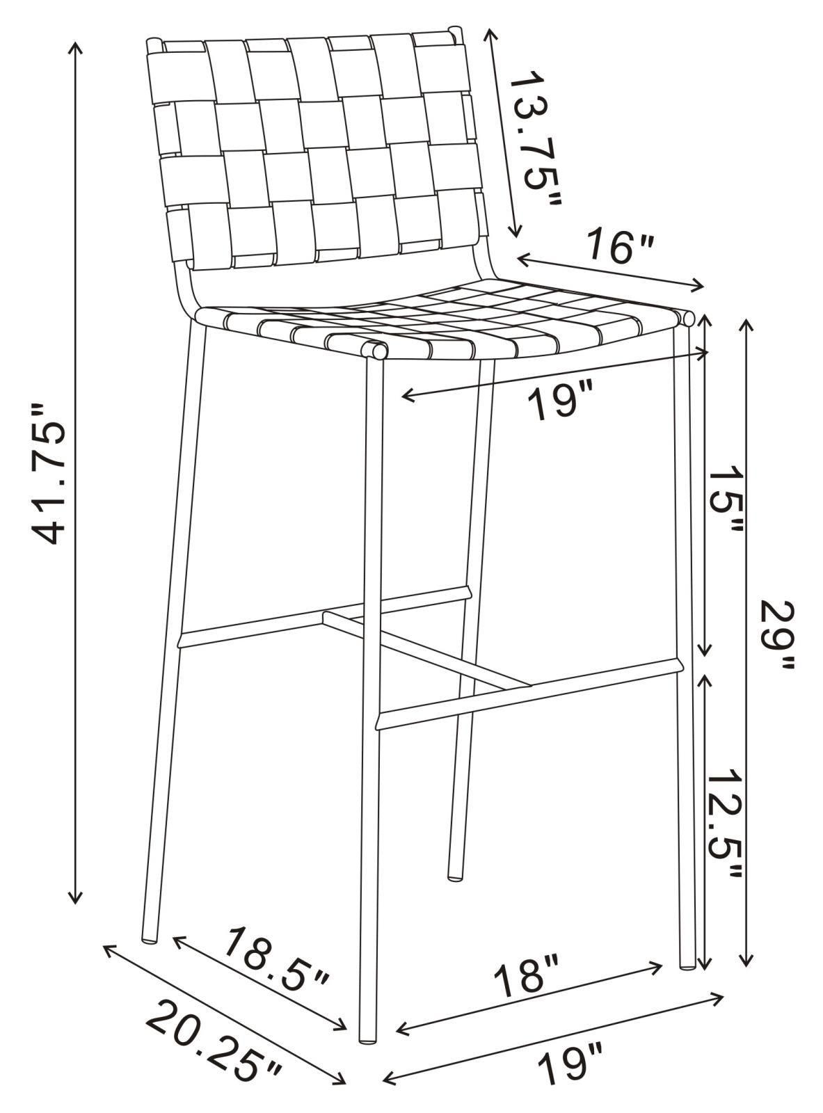 Adelaide Upholstered Bar Stool With Open Back Brown And Chrome - Ella Furniture