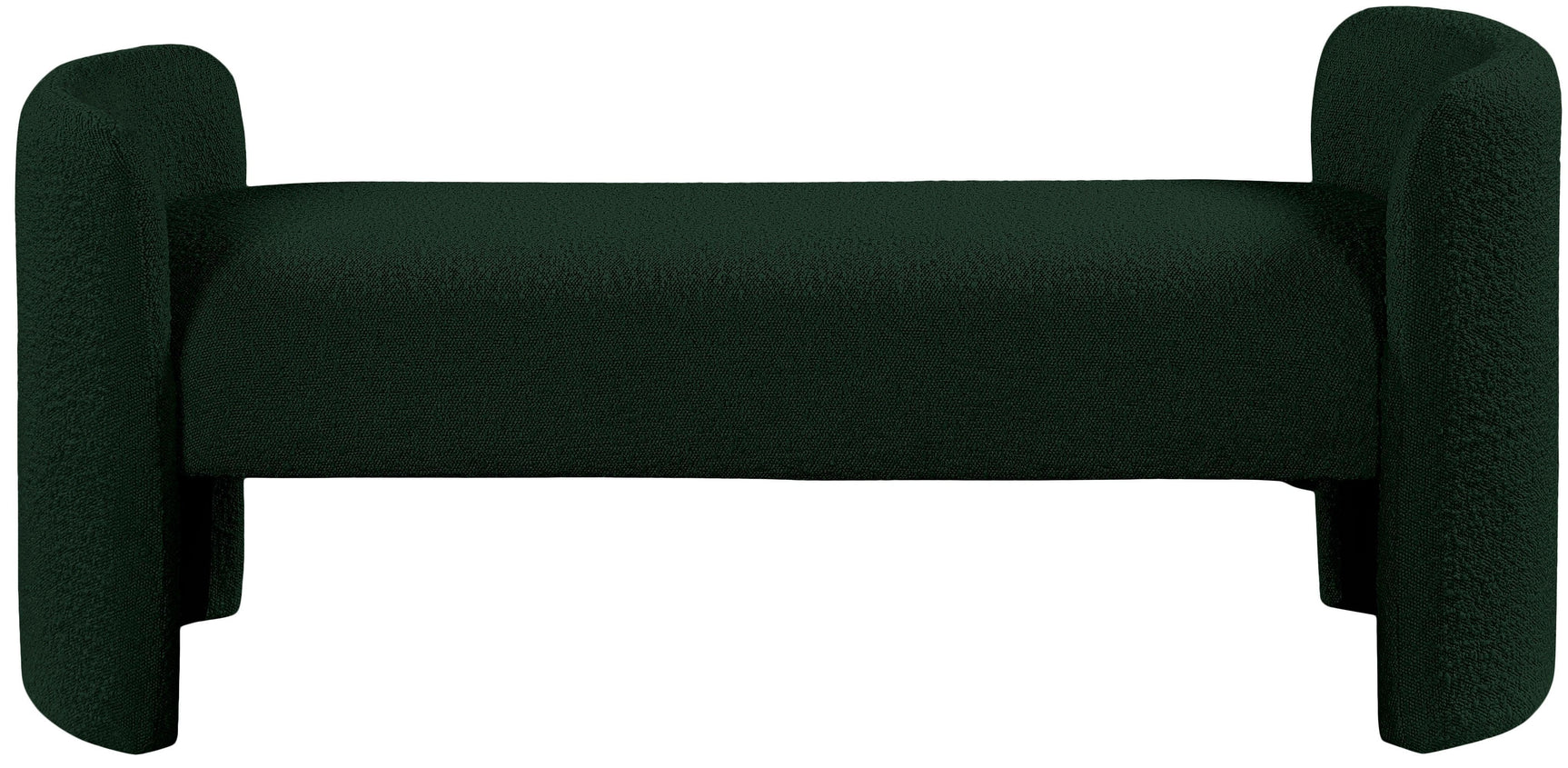 Peyton Green Boucle Fabric Bench - Ella Furniture