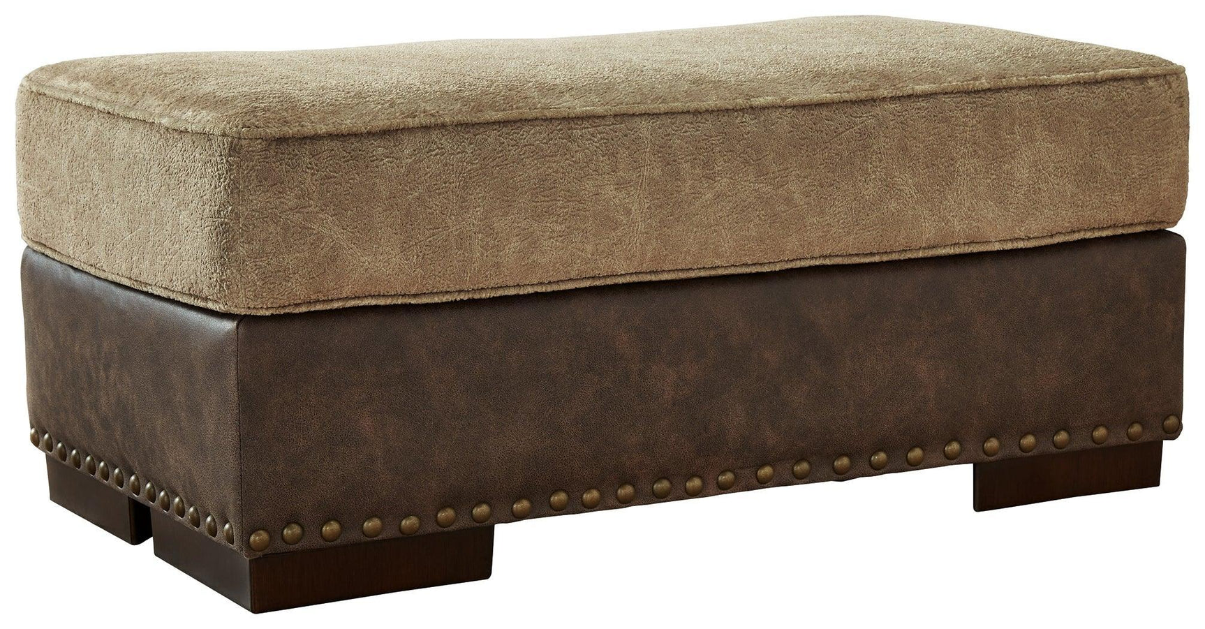 Alesbury Chocolate Velvet Ottoman - Ella Furniture