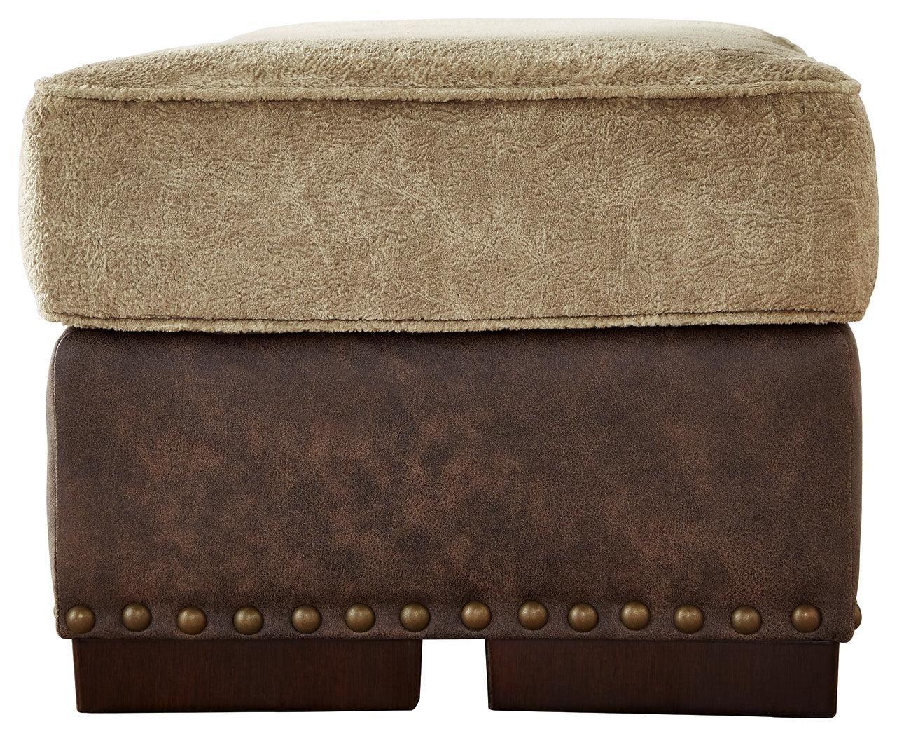 Alesbury Chocolate Velvet Ottoman - Ella Furniture