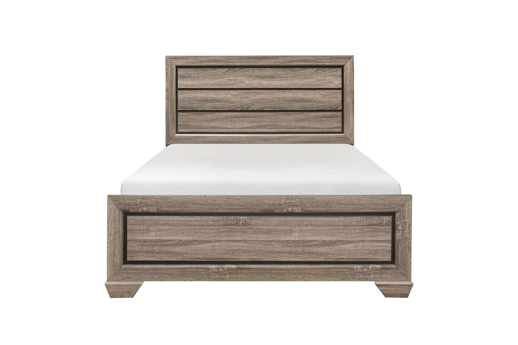 Beechnut Light Elm Contemporary Rustic Faux Wood Veneer Wood And Engineered Wood Panel Bedroom Set - Ella Furniture