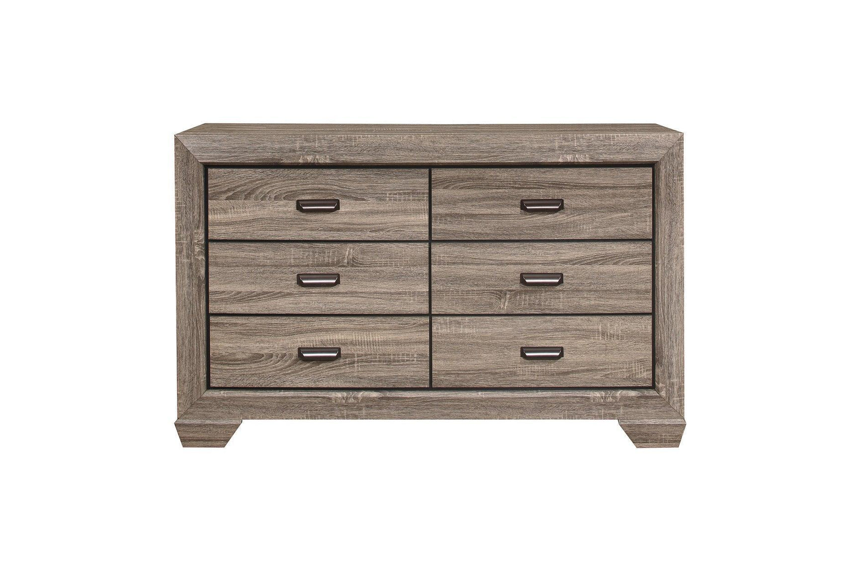 Beechnut Light Elm Contemporary Rustic Faux Wood Veneer Wood And Engineered Wood Panel Bedroom Set - Ella Furniture