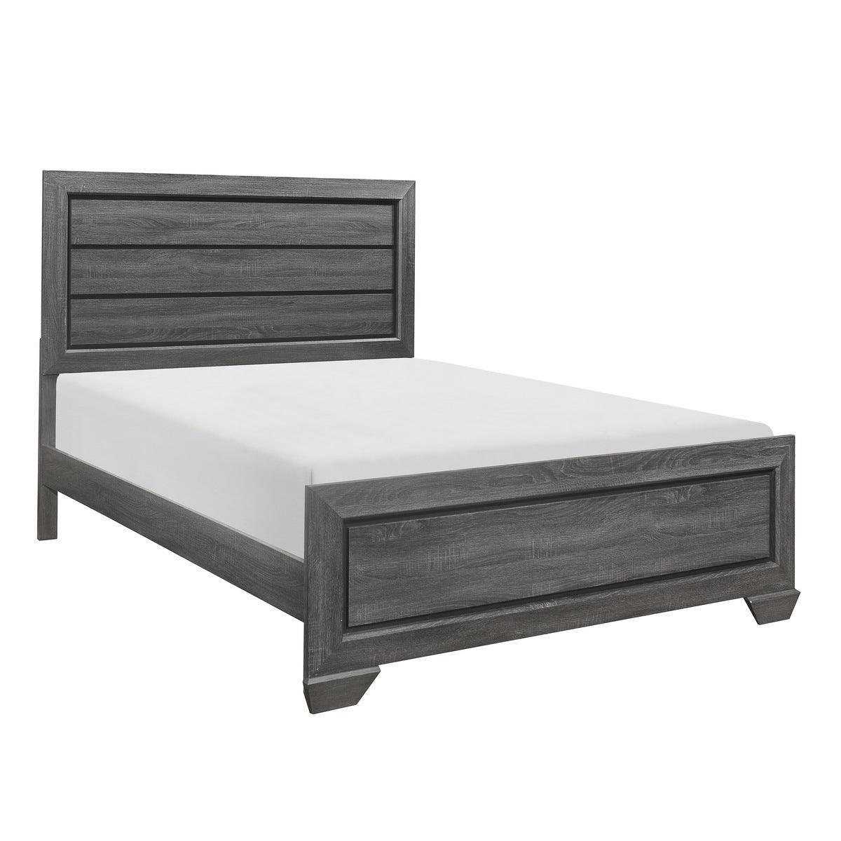 Beechnut Gray Modern Contemporary Sleek Faux Wood Veneer, Wood And Engineered Wood Full Bed - Ella Furniture