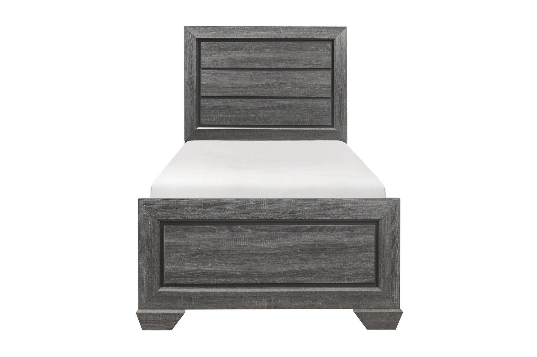 Beechnut Gray Contemporary Rustic Faux Wood Veneer Wood And Engineered Wood Panel Bedroom Set - Ella Furniture