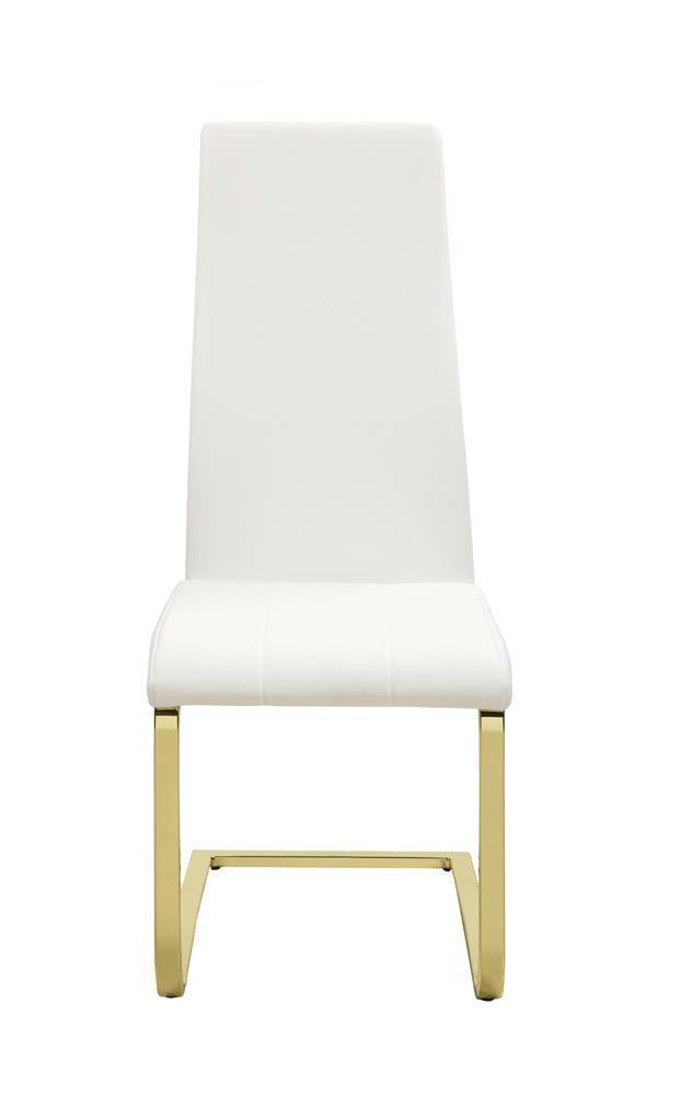Blair Side Chairs White And Rustic Brass (Set Of 4) - Ella Furniture