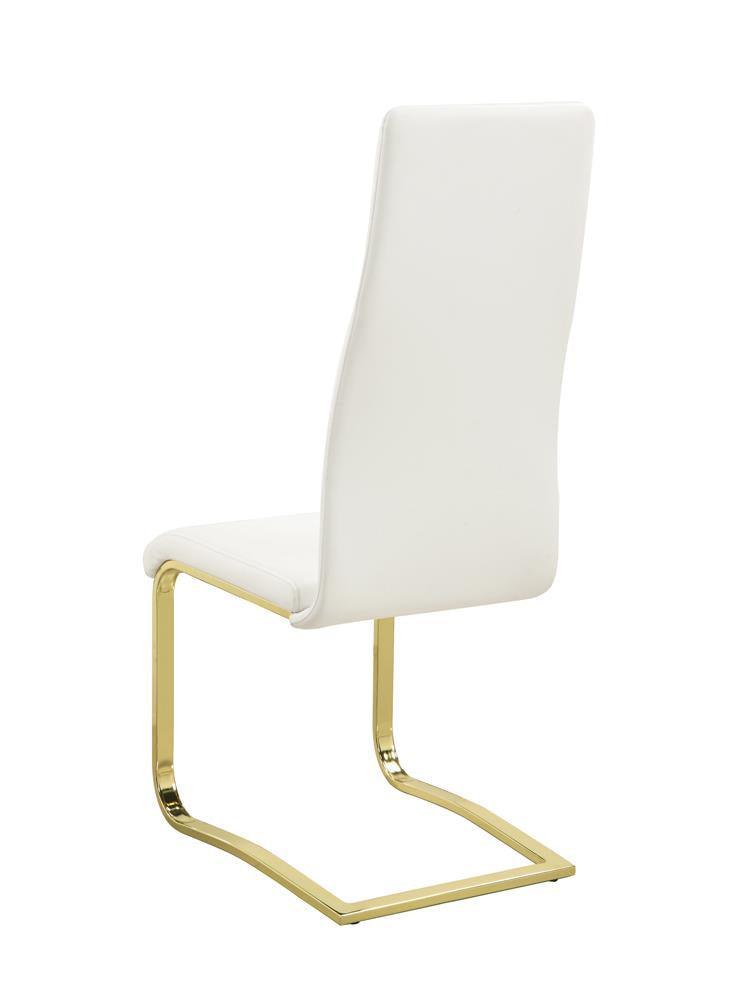 Blair Side Chairs White And Rustic Brass (Set Of 4) - Ella Furniture