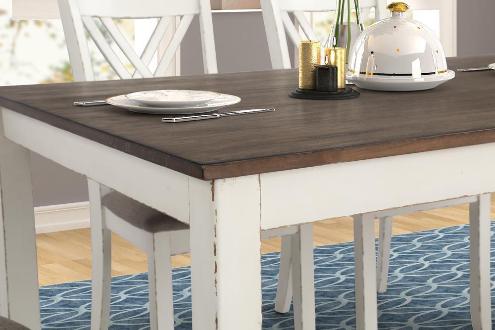 Fortress Chestnut And Vintage White Rectangular Dining Room Set - Ella Furniture