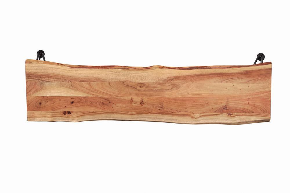 Sherman Bench Natural Acacia And Matte Black - Ella Furniture