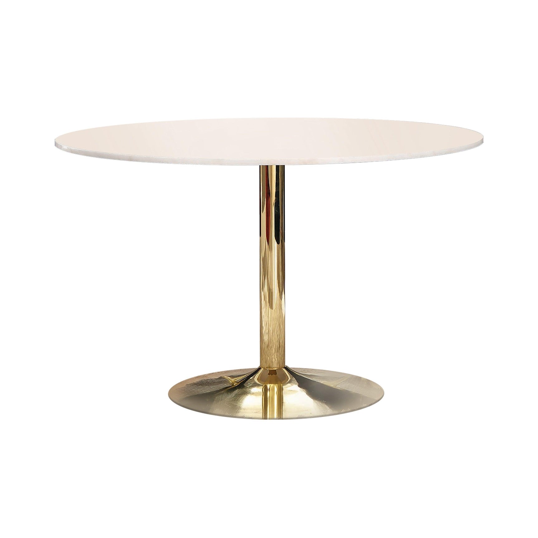 Kella Natural Marble And Gold Circular Dining Room Set - Ella Furniture