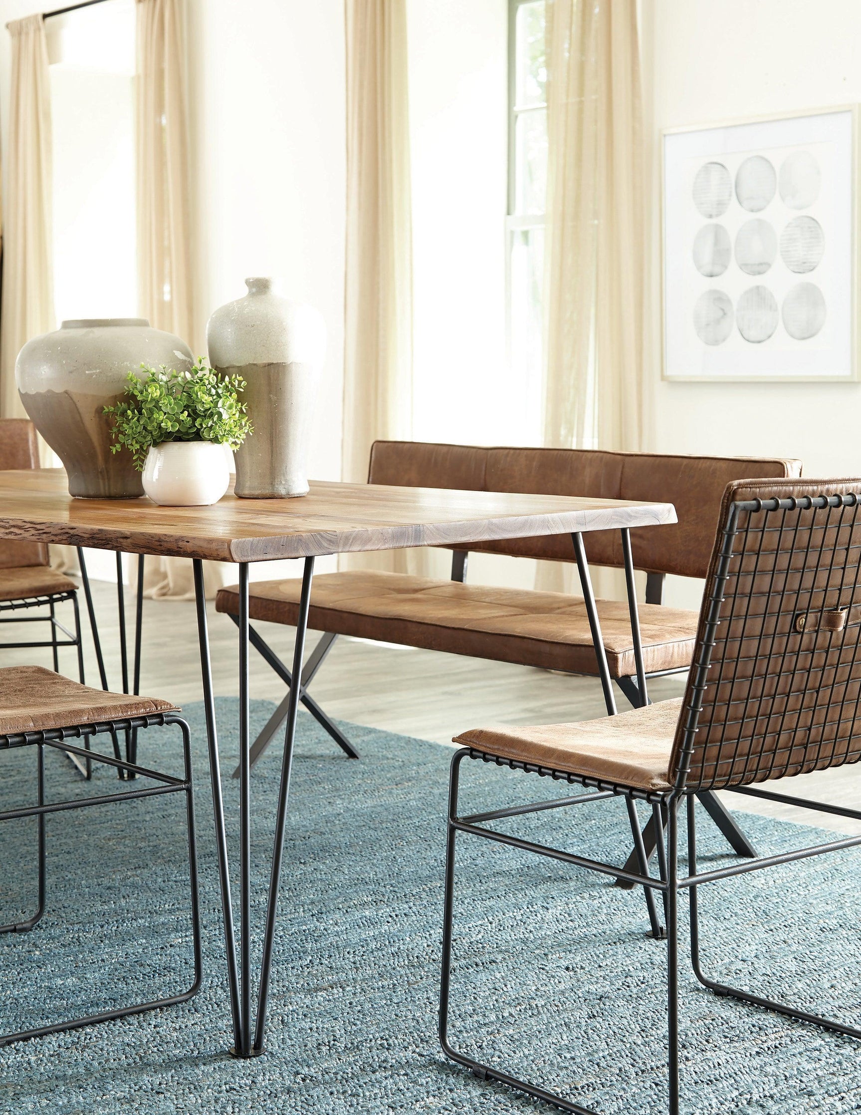 Abbott Upholstered Side Chairs Antique Brown And Matte Black (Set Of 2) - Ella Furniture