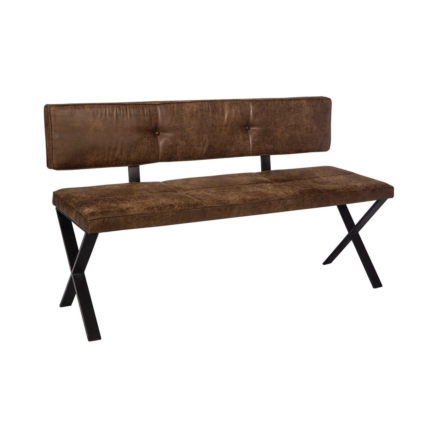 Sherman Bench Natural Acacia And Matte Black - Ella Furniture