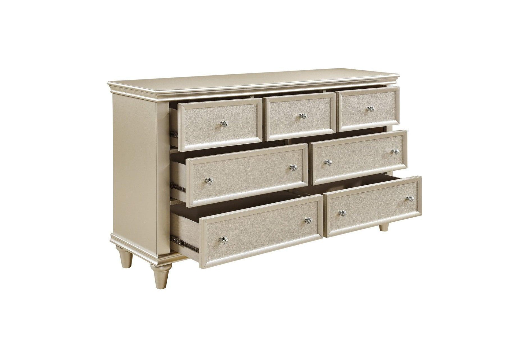 Celandine Pearl Embossed Traditional Engineered Wood Faux Leather Upholstered Tufted Youth Bedroom Set - Ella Furniture