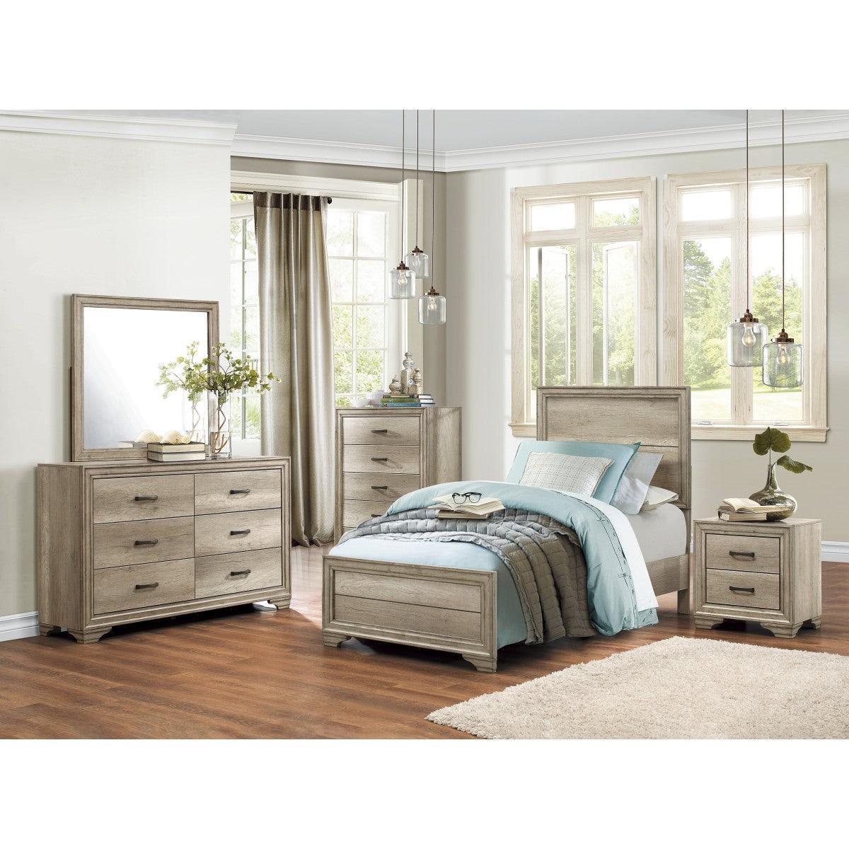 Lonan Natural Modern Contemporary Premium Melamine Board, Wood And Engineered Wood Twin Bed - Ella Furniture