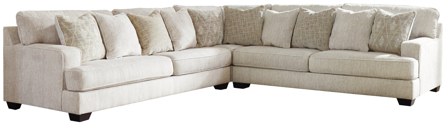Rawcliffe Parchment Chenille 3-Piece Sectional - Ella Furniture