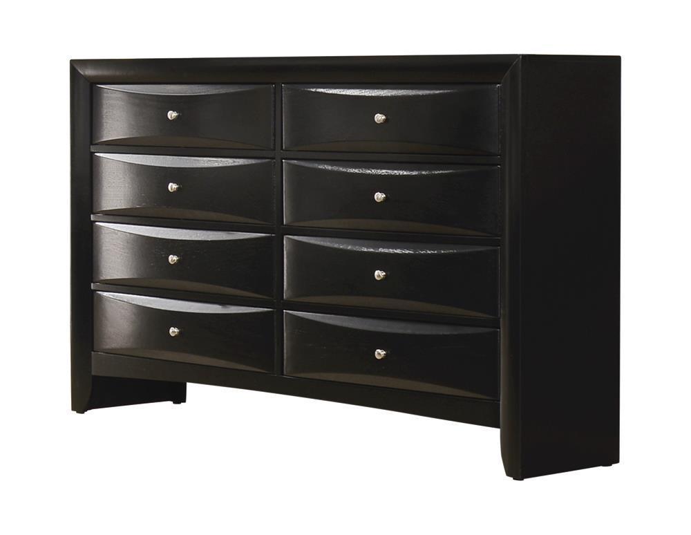 Briana Rectangular 8-Drawer Dresser Black - Ella Furniture