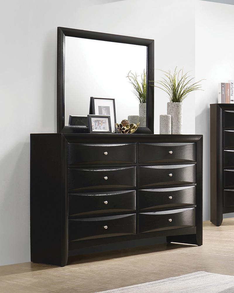 Briana Rectangular 8-Drawer Dresser Black - Ella Furniture