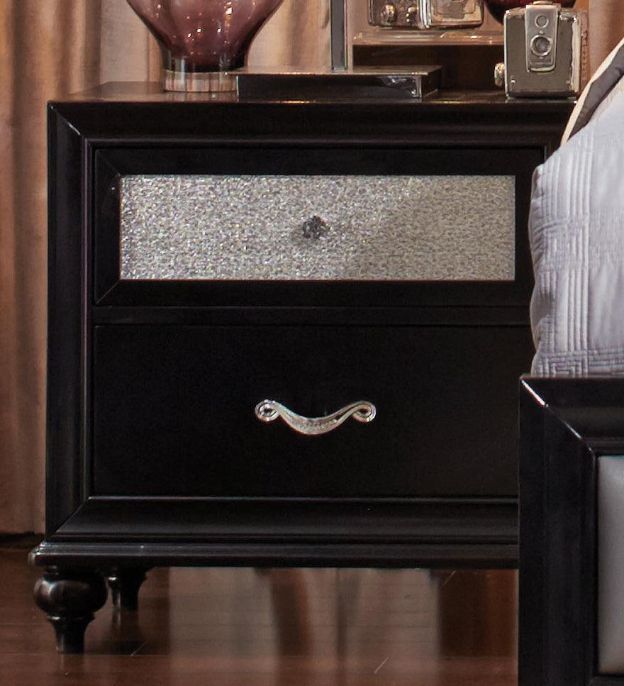 Barzini Tufted Rectangular Trunk With Nailhead Black - Ella Furniture