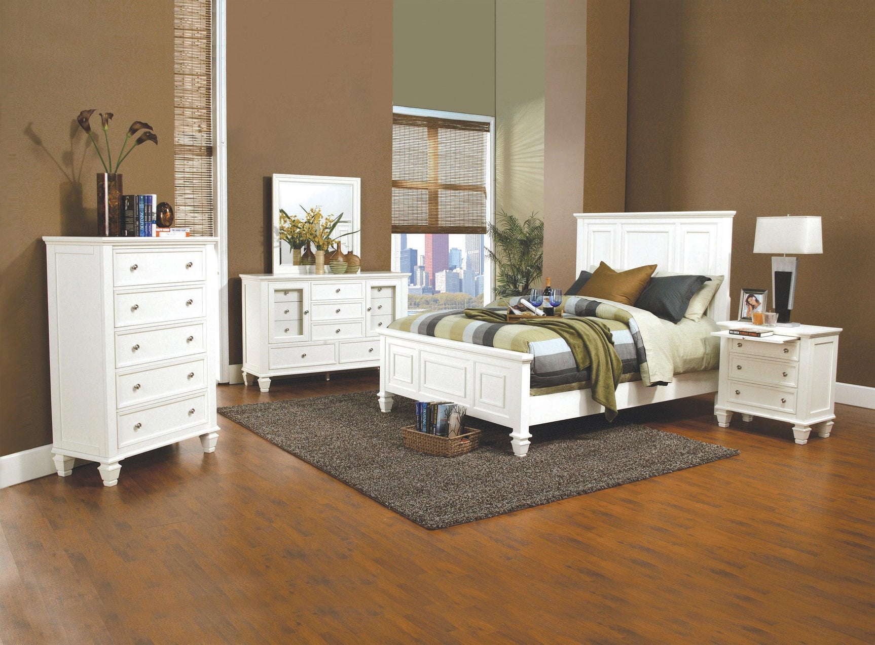 Sandy Beach Rectangular Mirror White - Ella Furniture