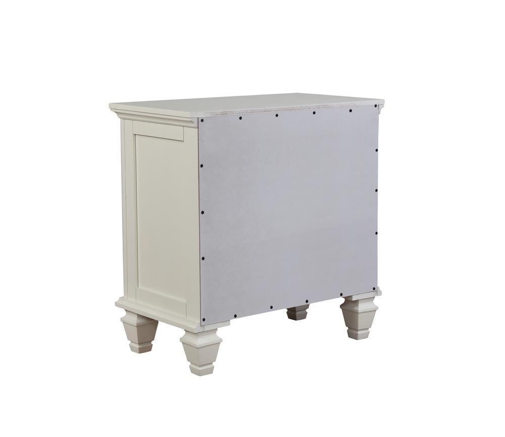 Sandy Beach 3-Drawer Nightstand White - Ella Furniture