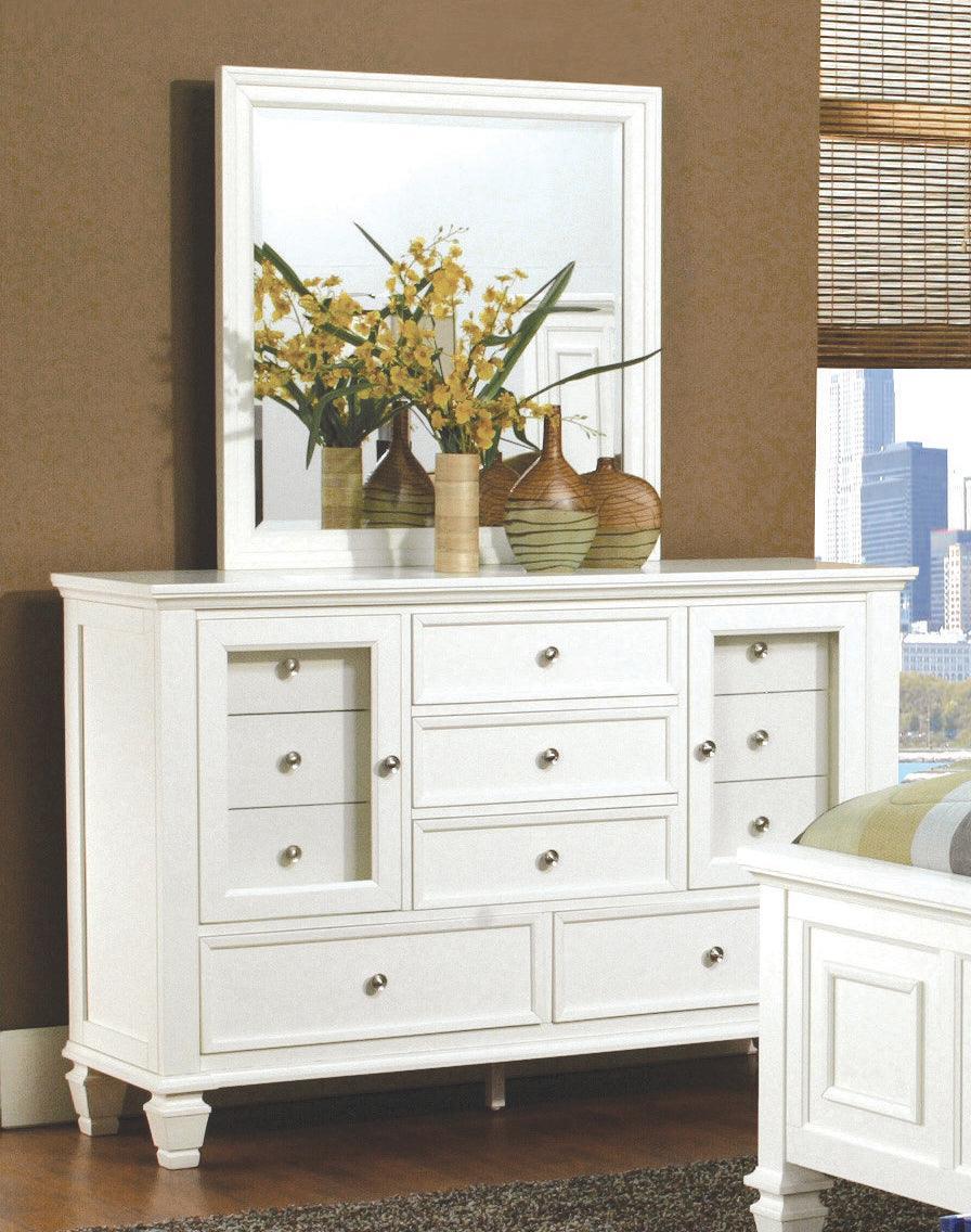 Sandy Beach Rectangular Mirror White - Ella Furniture