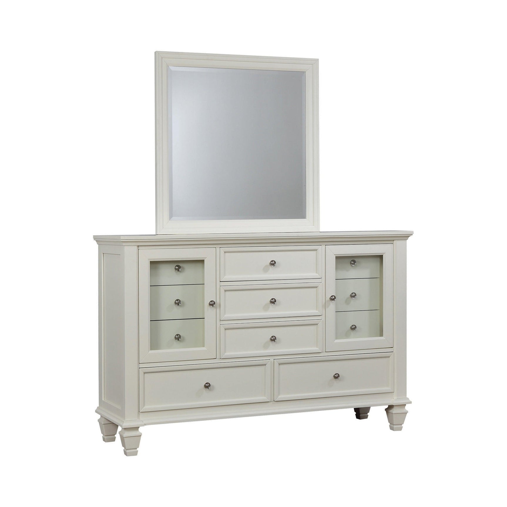Sandy Beach Rectangular Mirror White - Ella Furniture
