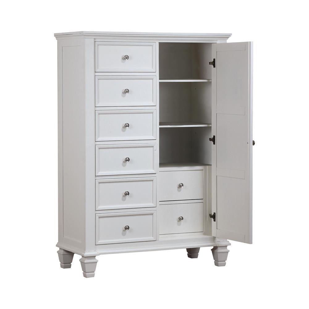 Sandy Beach 8-Drawer Man’s Chest Storage White - Ella Furniture