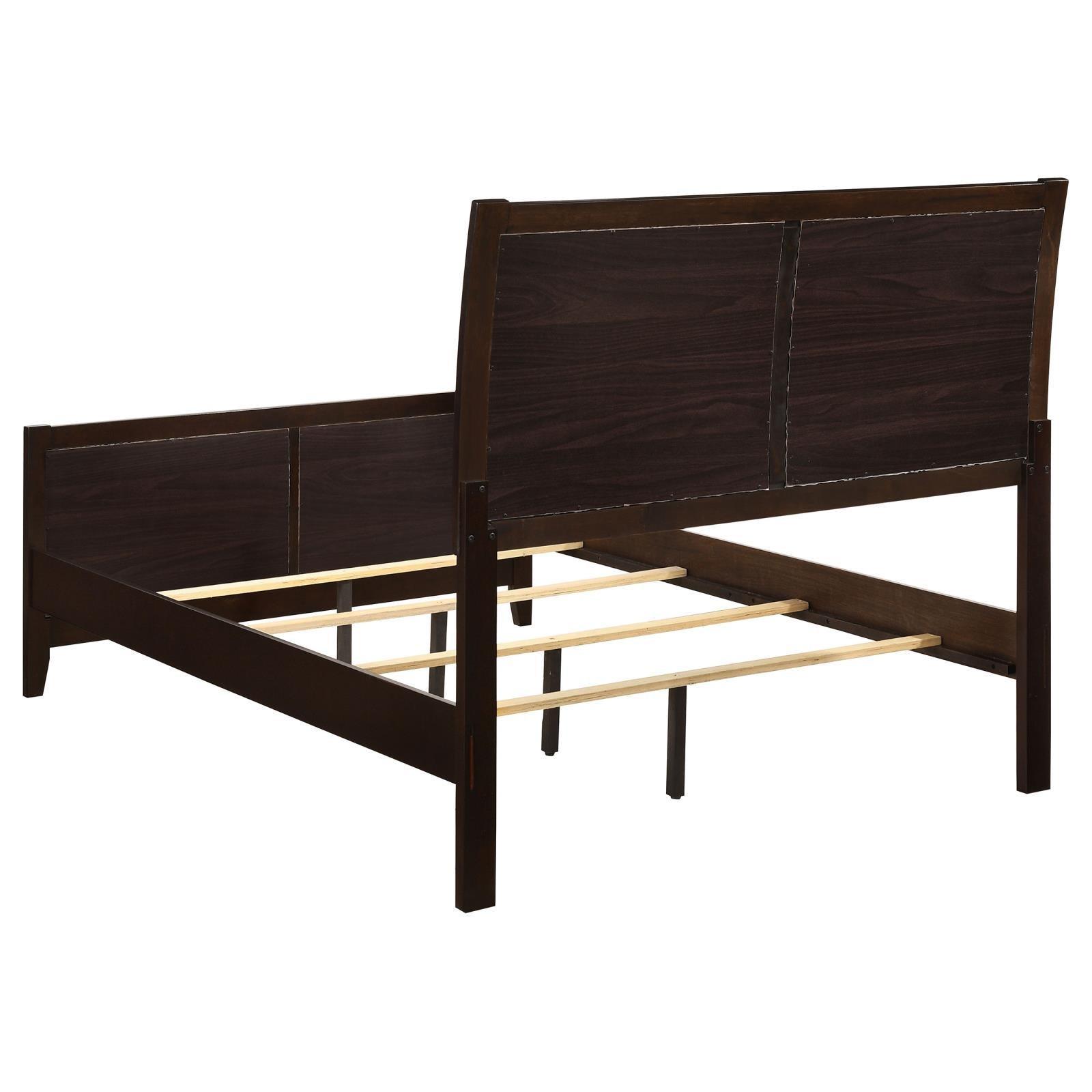 Carlton Queen Upholstered Bed Cappuccino And Black - Ella Furniture