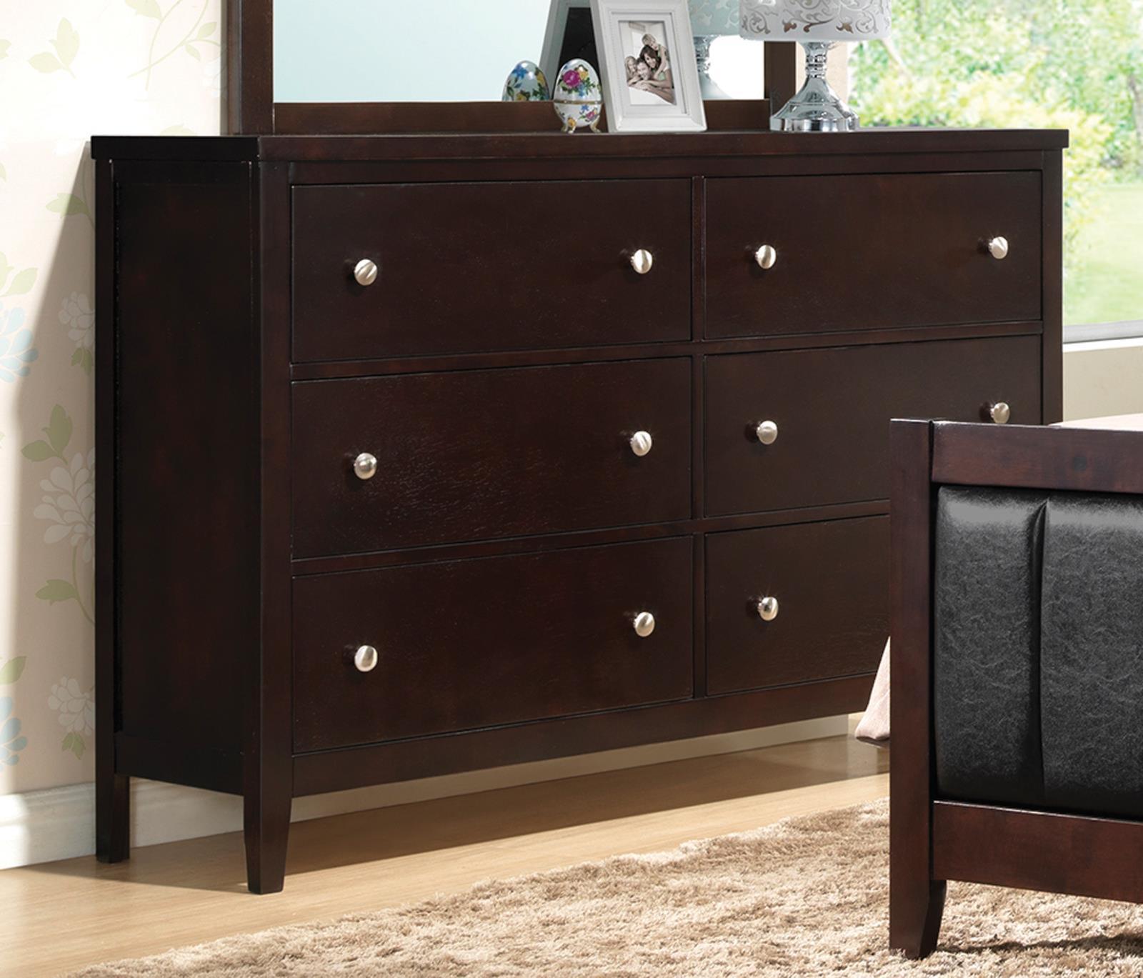 Carlton 6-Drawer Rectangular Dresser Cappuccino - Ella Furniture