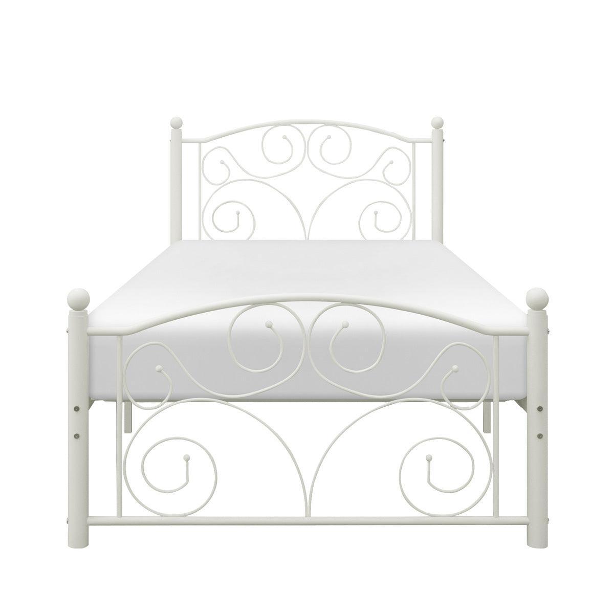 Pallina White Modern Contemporary Metal Twin Platform Bed - Ella Furniture