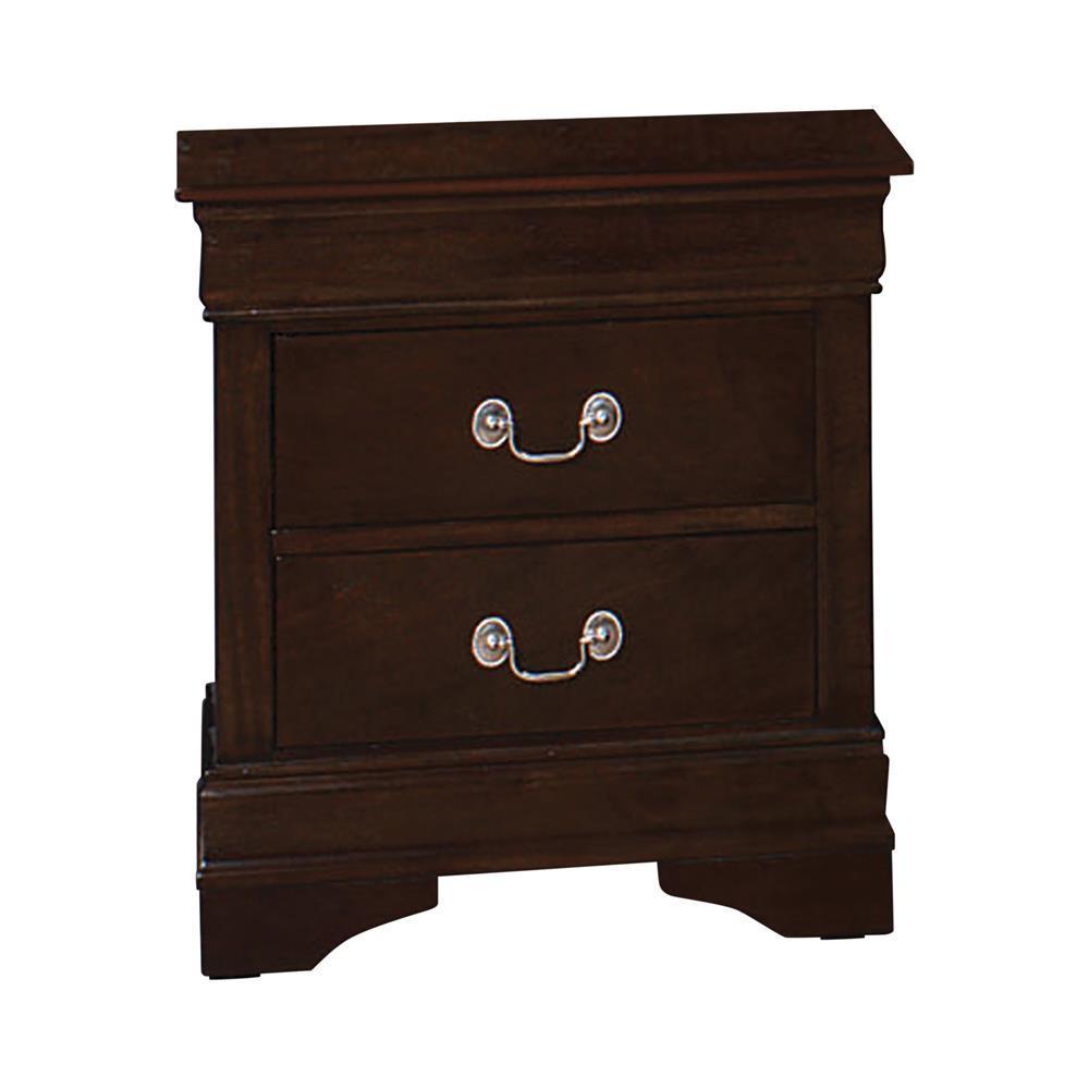 Louis Philippe 2-Drawer Nightstand Cappuccino - Ella Furniture