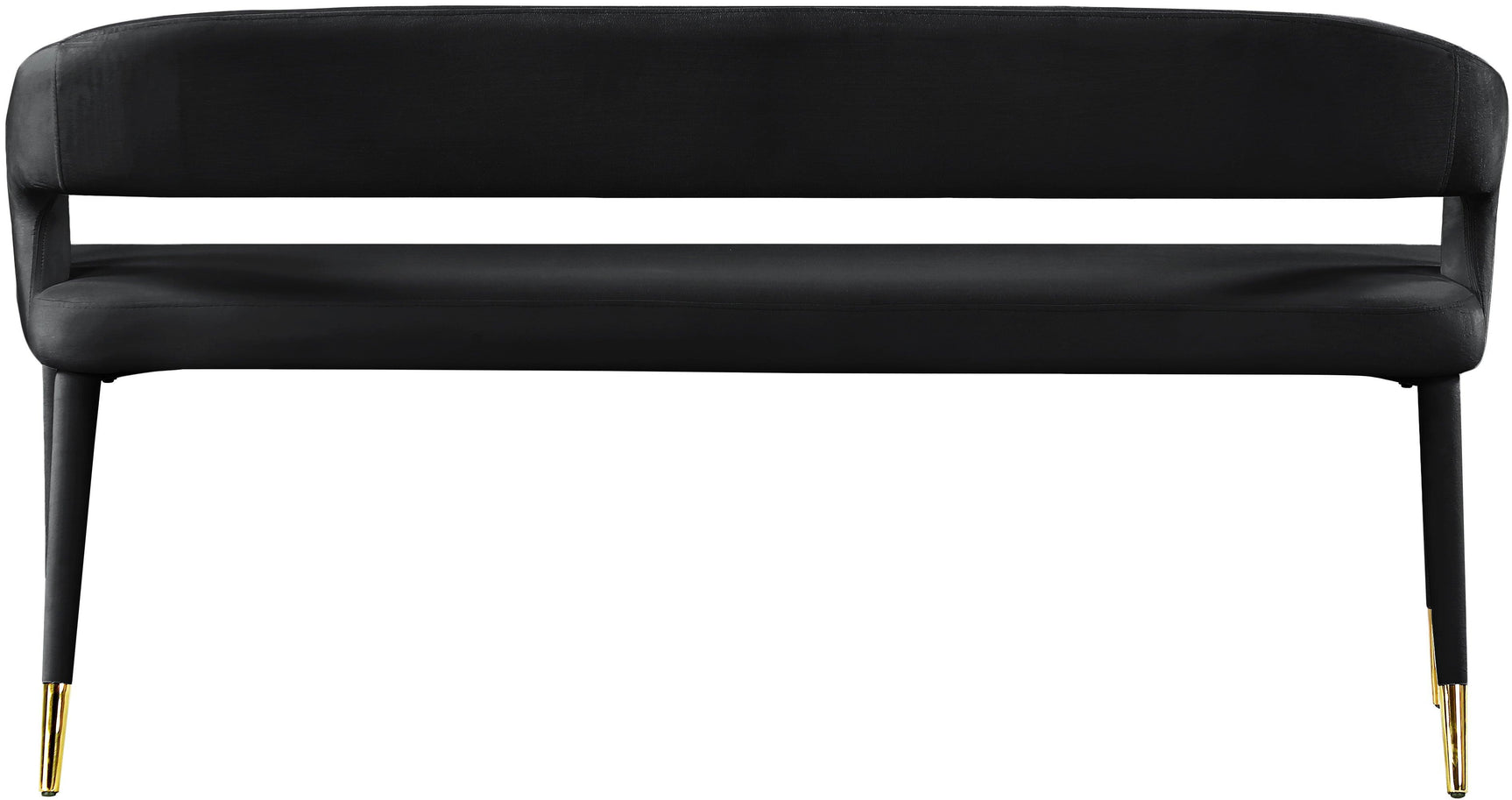 Destiny Black Velvet Bench - Ella Furniture
